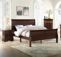 King Size 3pc Bedroom Set Panel Bed and 2 Nightstands Cherry Brown Wooden A292779