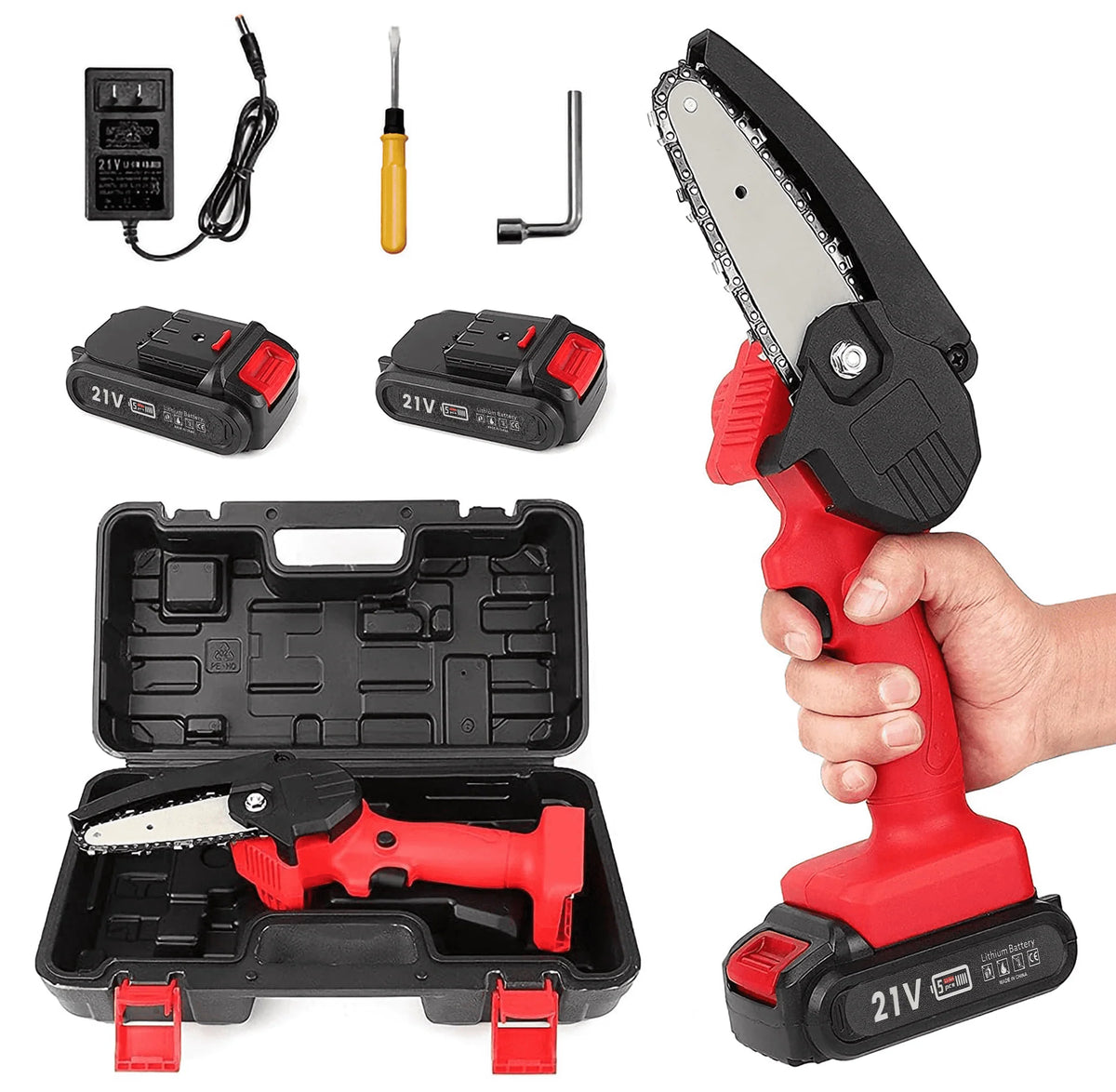 Cordless Mini Chainsaw with 2 Batteries Q18315