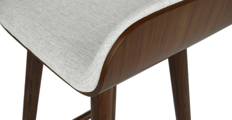Gray Fabric Counter Stool with Walnut Legs C714853