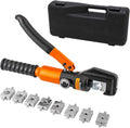 Hydraulic Wire Crimper Battery Cable Crimper awg 12-2/0 awg Lug Crimping Tool with 9 Dies B394026