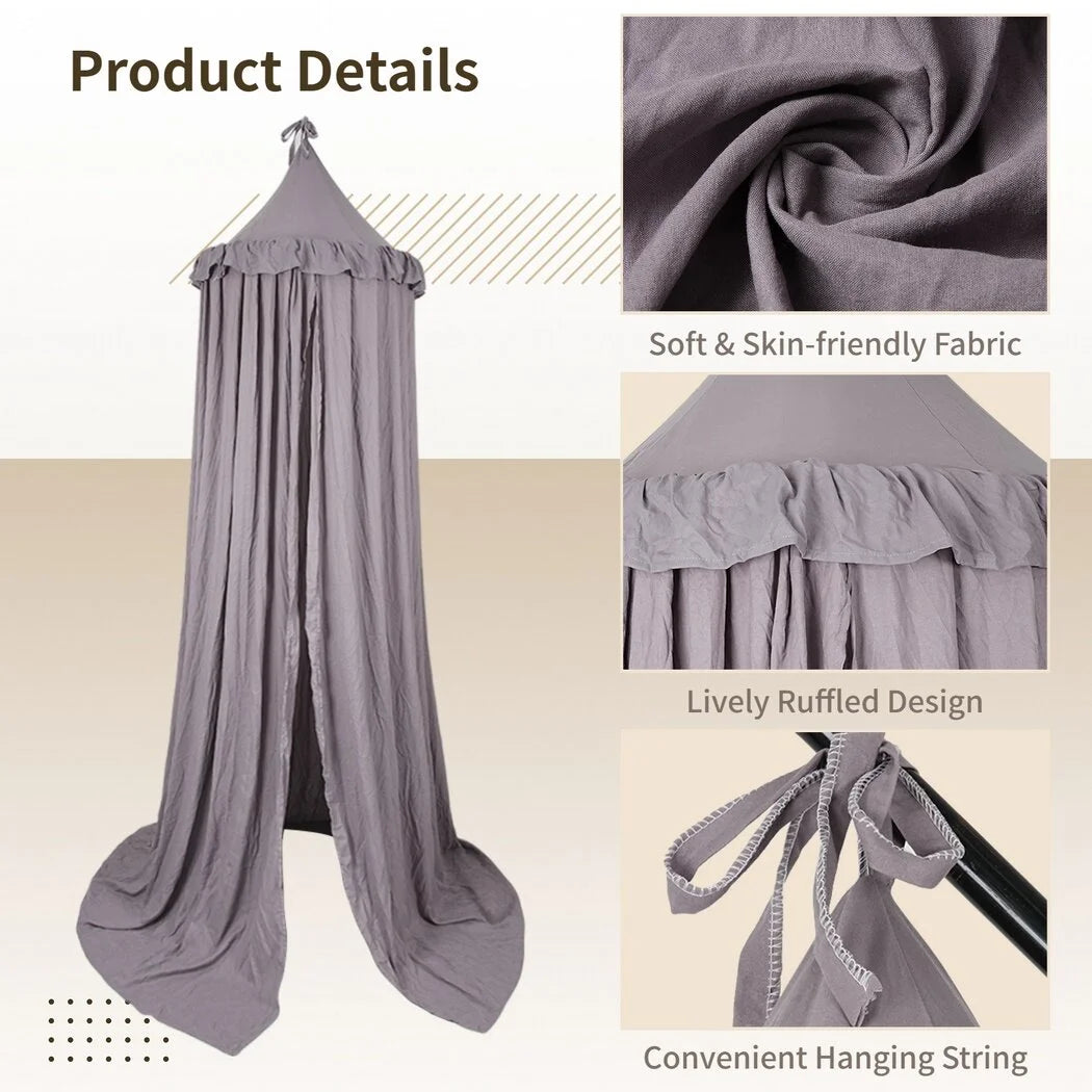 Grey Hanging Frills Ceiling Canopy O162776