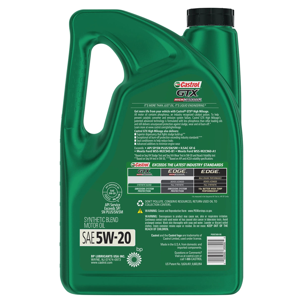 5W-20 Synthetic Blend Motor Oil, 5 Quarts U790