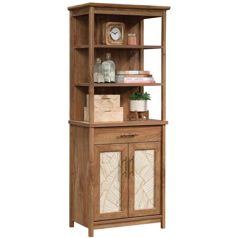 Wood Tall Bookcase with Doors in Sindoori Mango Brown E51474