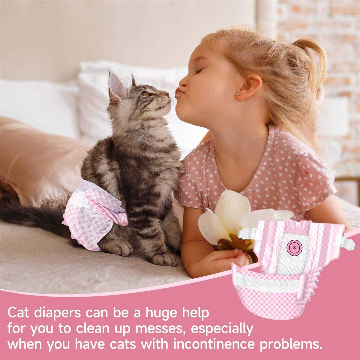 Soft Disposable Cat Diapers with Adjustable Foam Tail Hole P5666