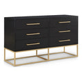 Black Dresser with Gold Metal Legs and Handle S11027