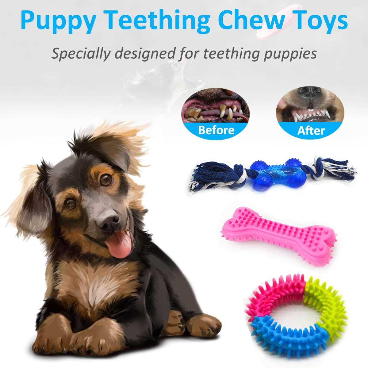 15 Pack Durable Puppy Chew Toys U44041