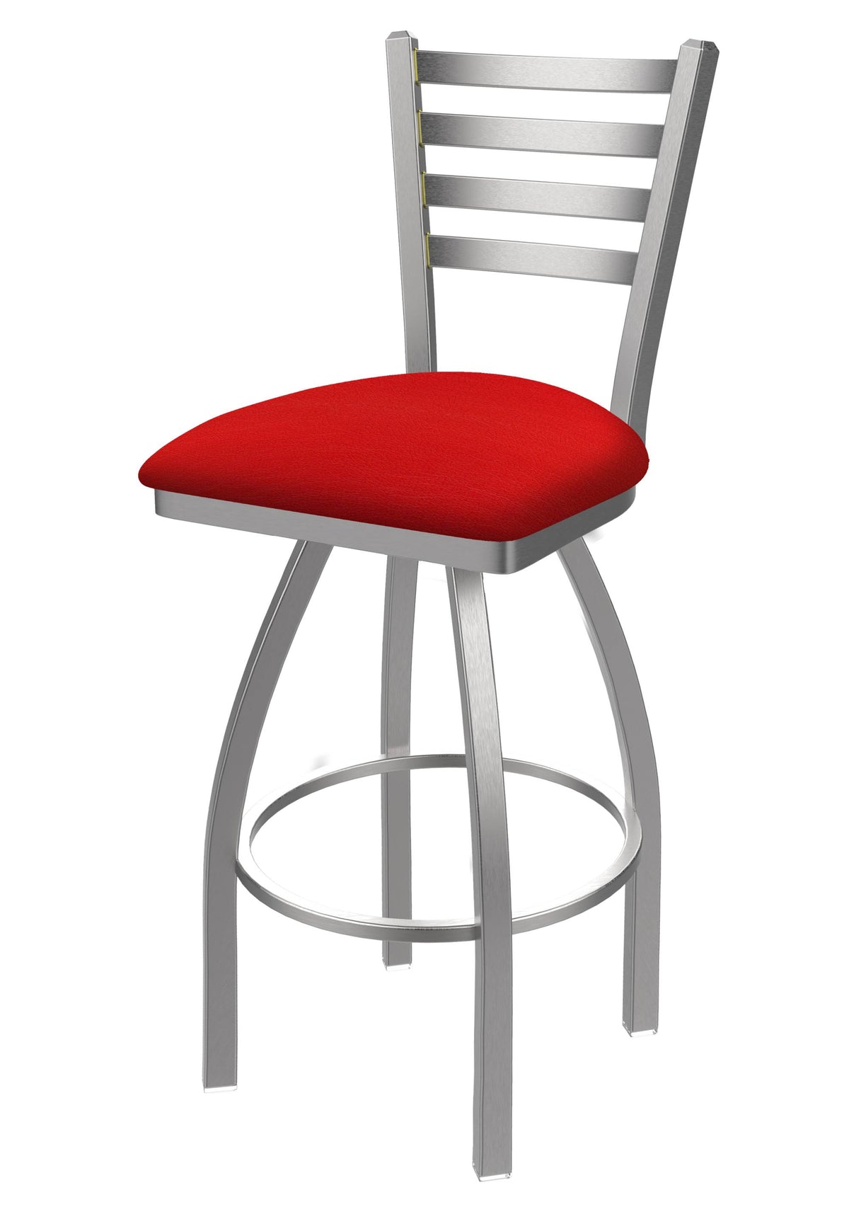 Canter Red Swivel Counter Stool with Stainless Finish I27754