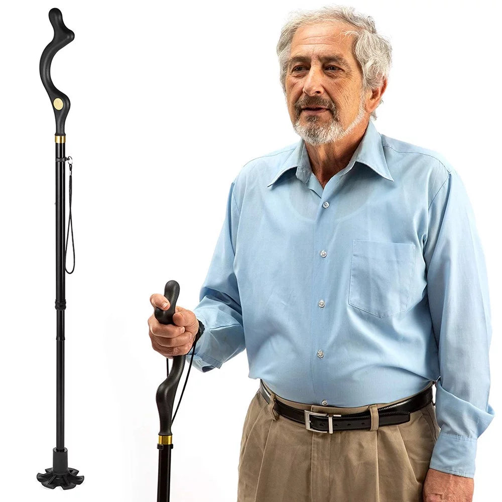 10 Adjustable Heights Self Standing Folding Walking Cane N3957