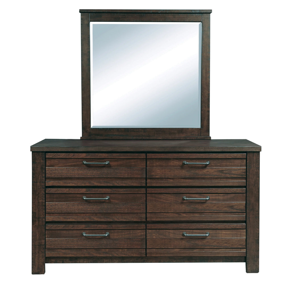 Espresso Wood Bedroom Set with King Bed Dresser Mirror Nightstand Chest P3742