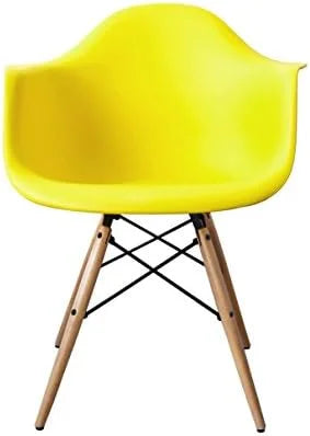 Yellow Set of Two Wooden Legs Chairs Z76276
