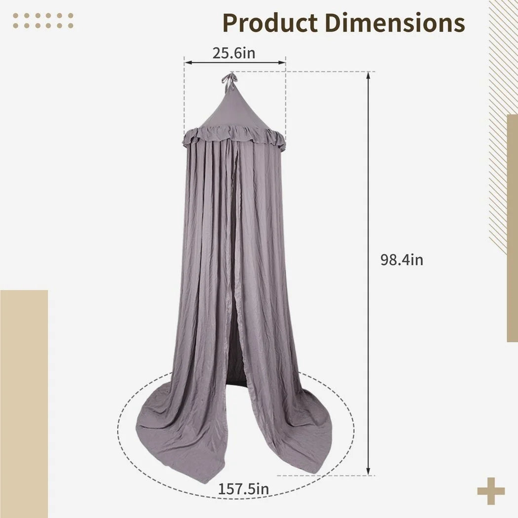 Grey Hanging Frills Ceiling Canopy O162776