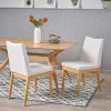 Set of 2 Light Beige Fabric Upholstered Dining Chairs A475919
