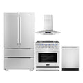 30 Gas Range, Wall Mount Range Hood, Refrigerator with Ice Maker and Dishwasher Q259