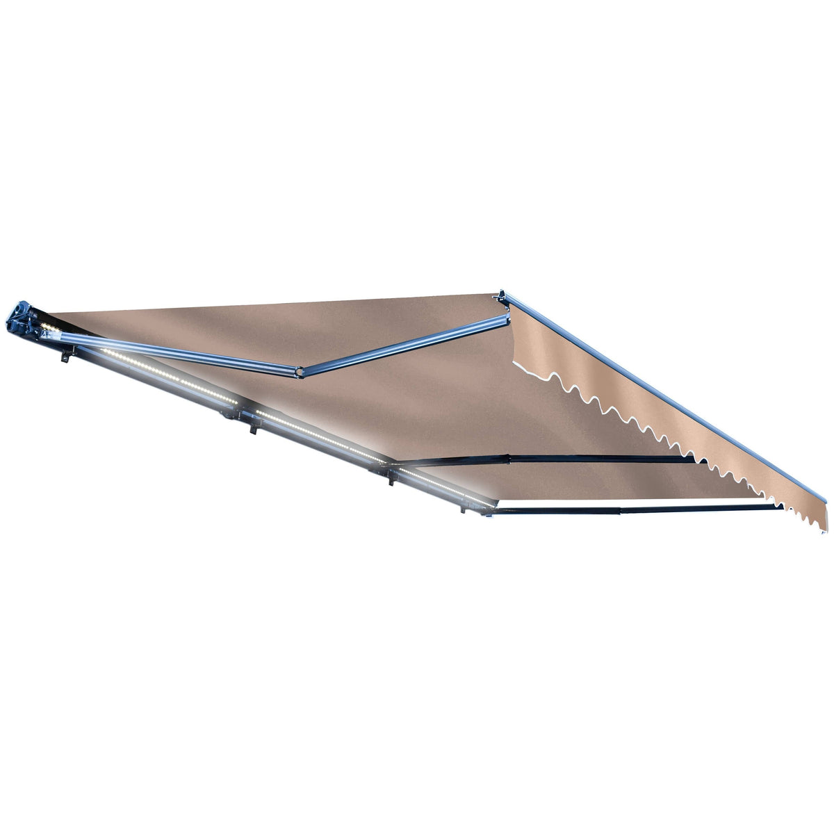Motorized LED Half Cassette Retractable Awning 10 x 8 Feet, Sand Y42056