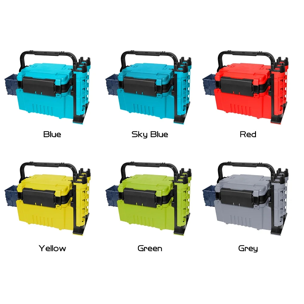Travel Fishing Case Box with Rod Stands and Bottle Holder ABS Construction X85779