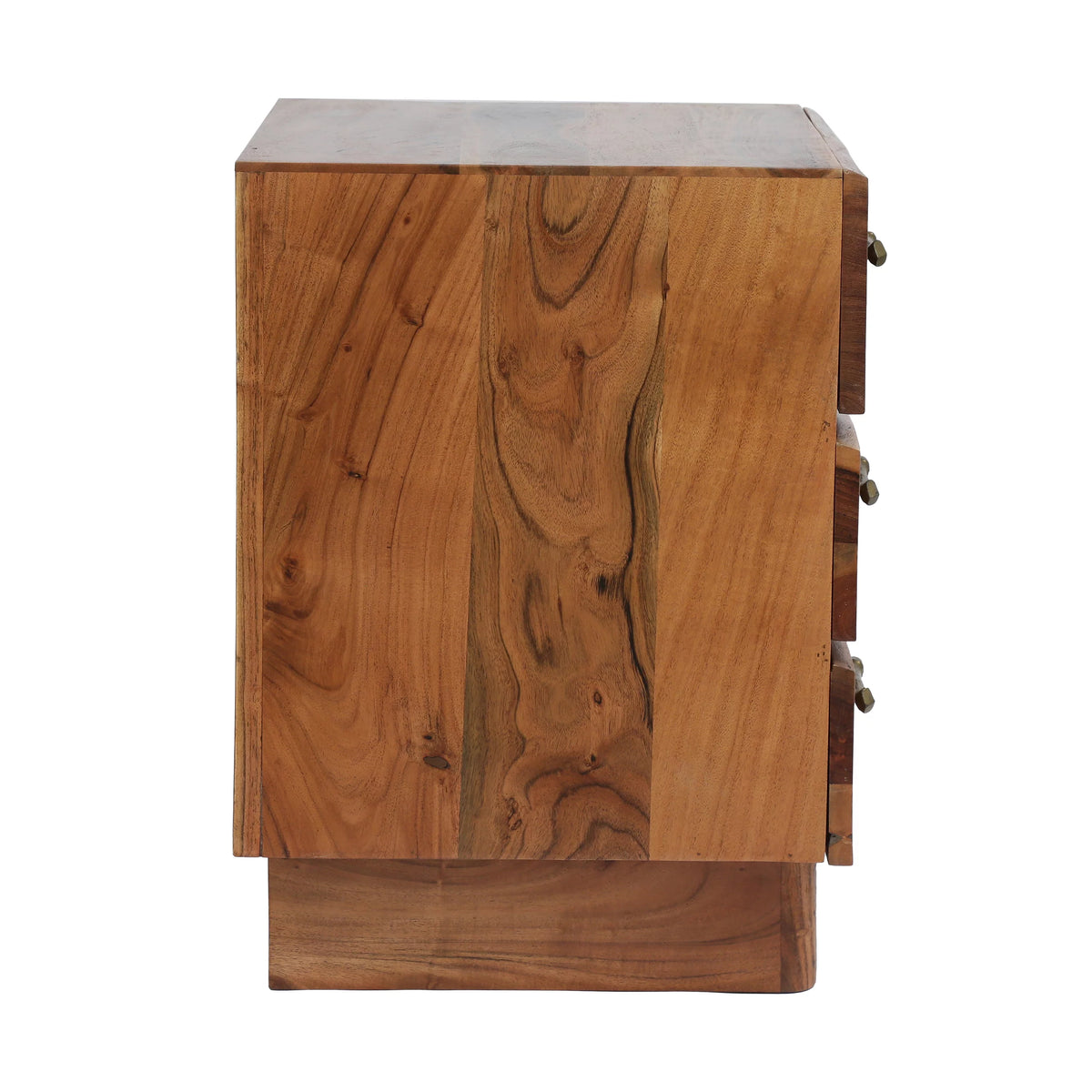 Acacia Wood 3 Drawer Nightstand T675884