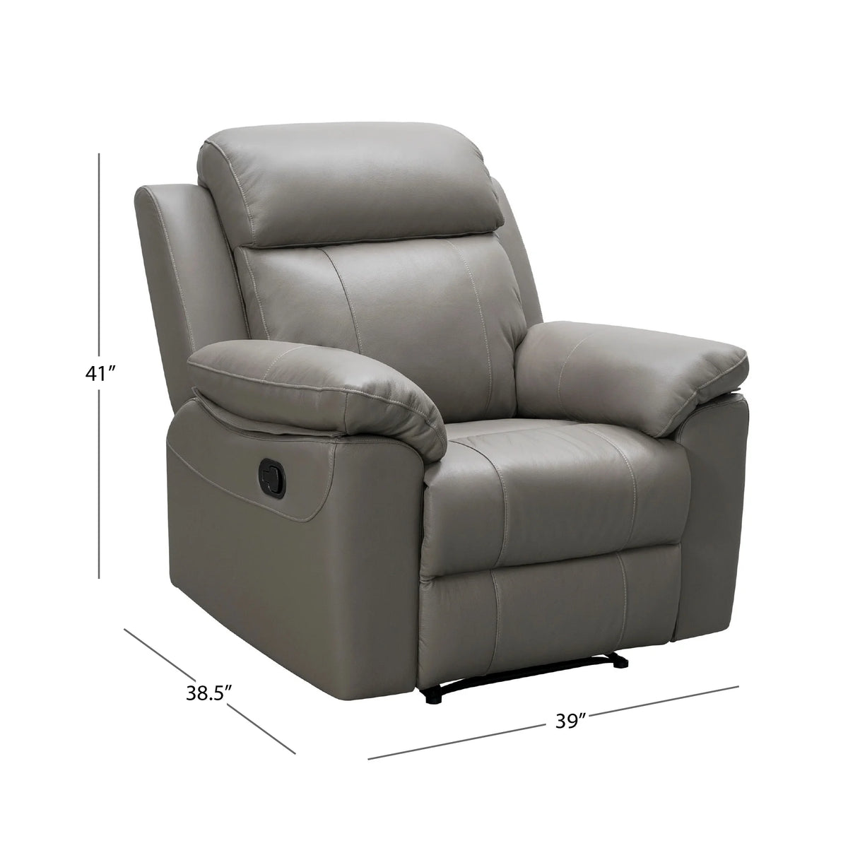 Gray Top Grain Leather Reclining Sofa Set F3752