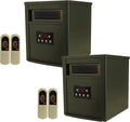 1500W Portable Electric Infrared Quartz Space Heater with Remote Control Black 2 Pack K4588