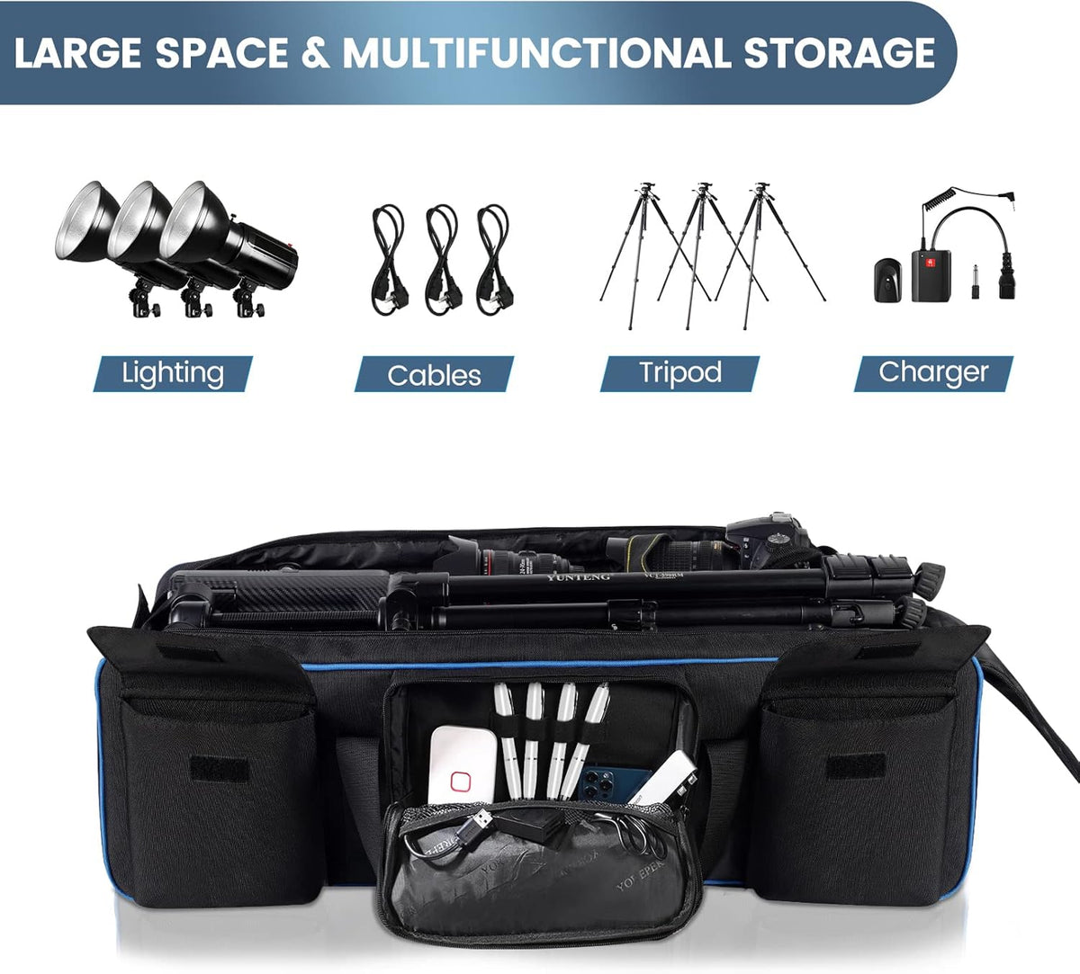 Tripod Carrying Case Bag with Strap Removable Padding L49850