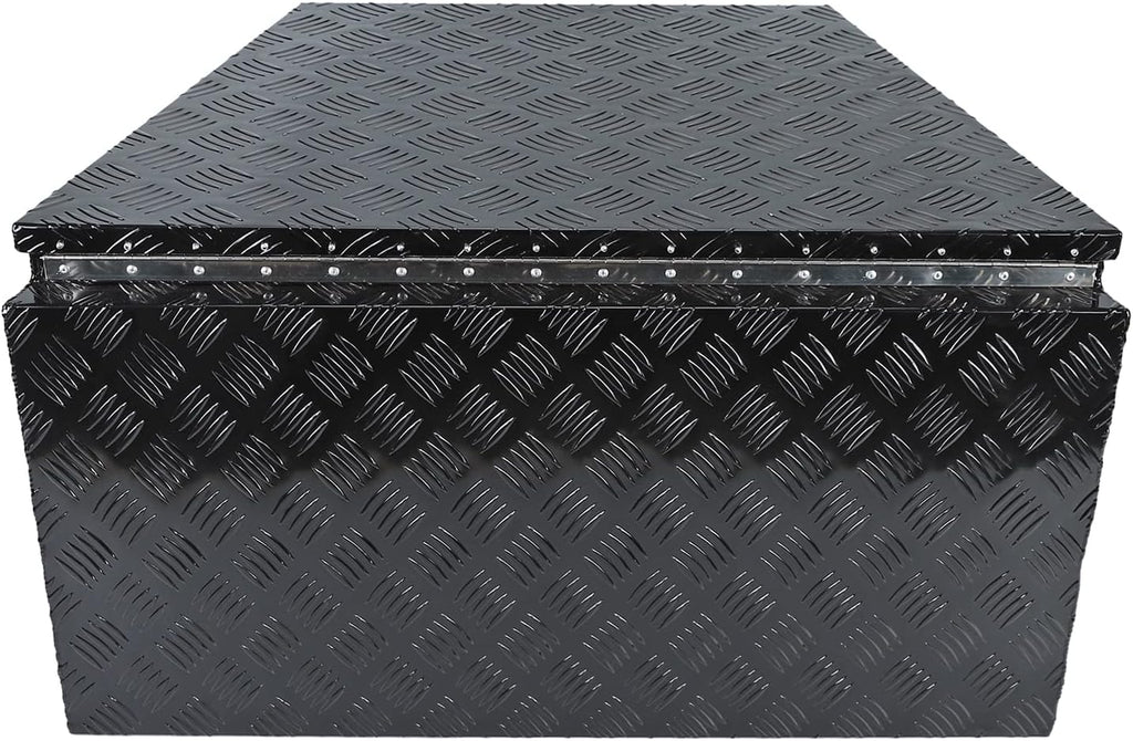 Black Heavy Duty Aluminum Trailer Tongue Tool Box with Lock C819373