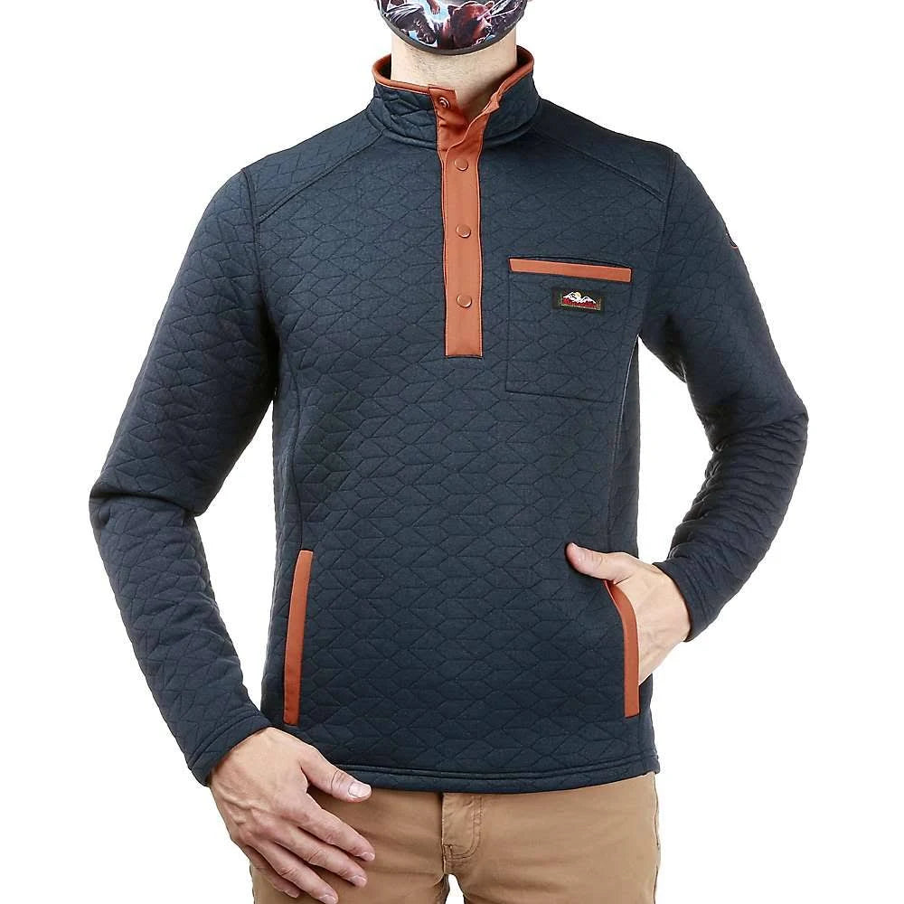 Marine Quilted Snap Pullover I494