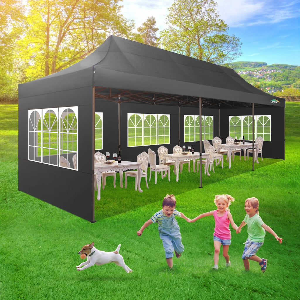 10x30 Party Tent with 8 Sidewalls, Black N123