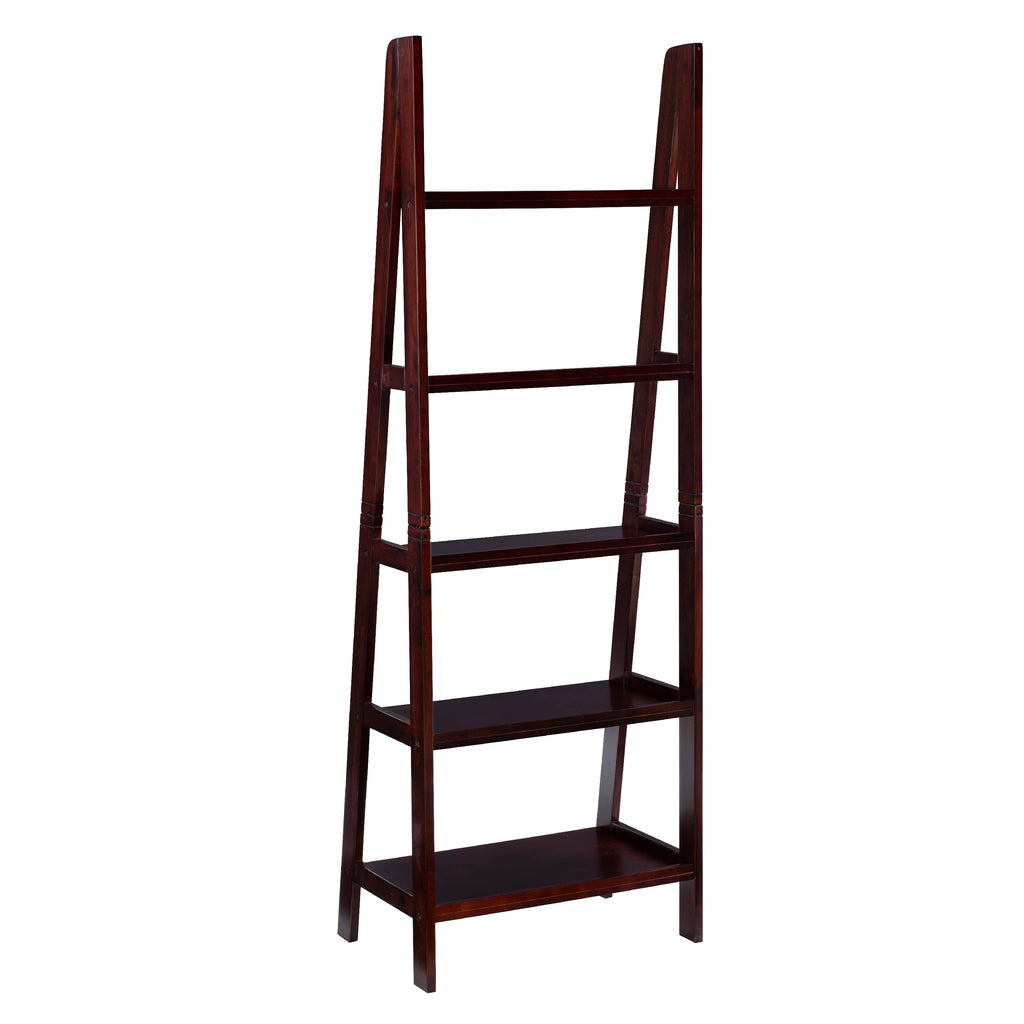 5-Shelf Ladder Bookcase, 72" Height, Espresso Finish N5934
