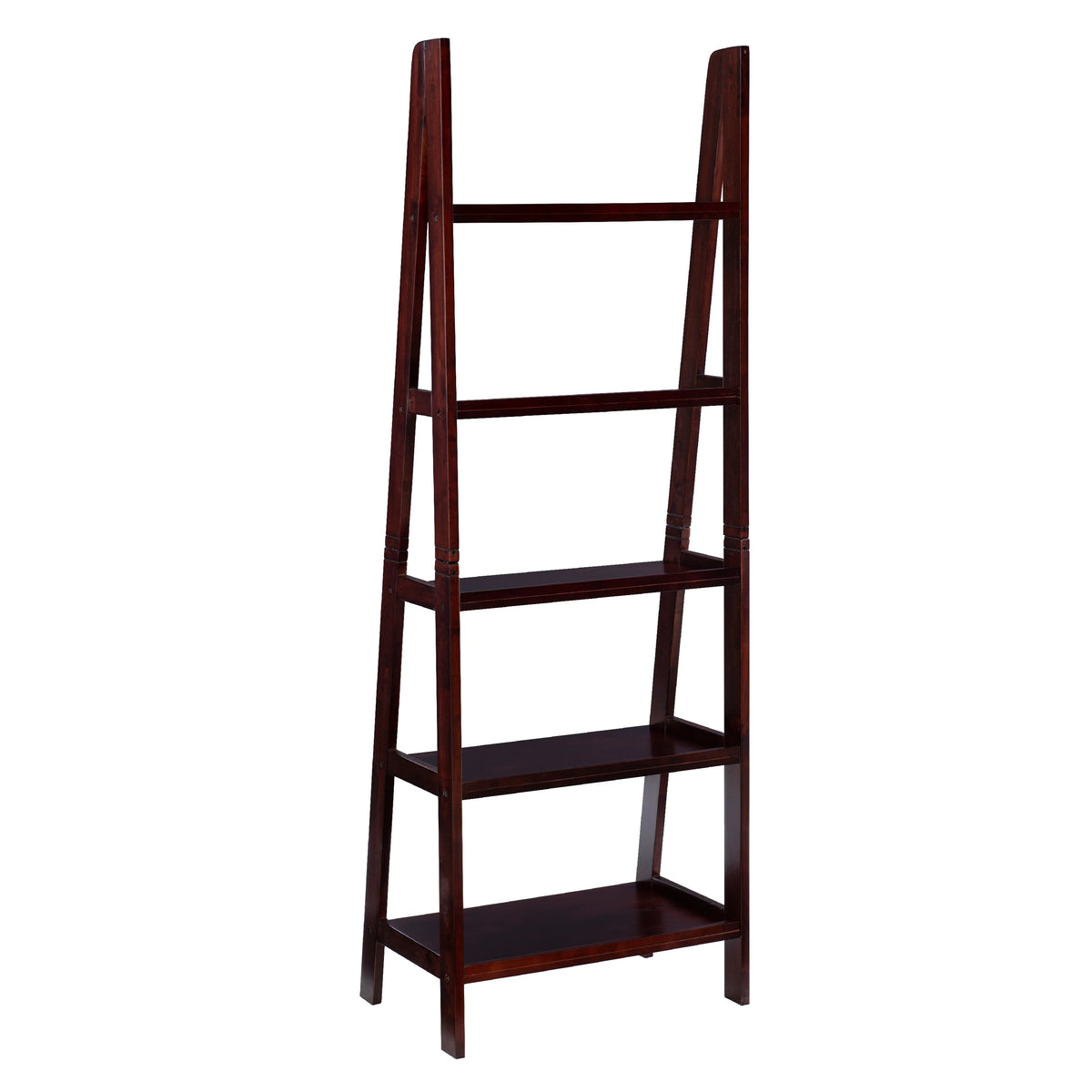5-Shelf Ladder Bookcase, 72" Height, Espresso Finish N5934