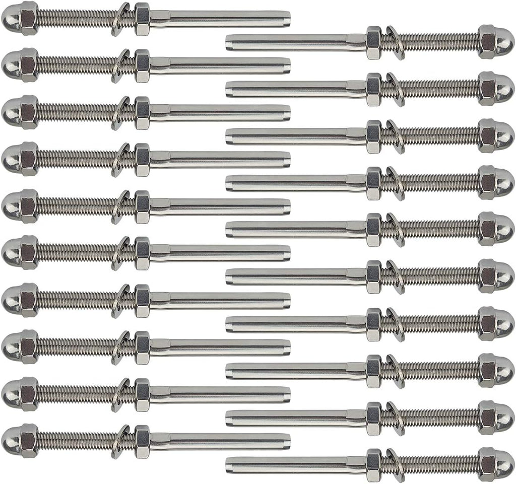 20 Pack 1/8 Cable Railing Kit T316 Stainless Steel Terminal D96570