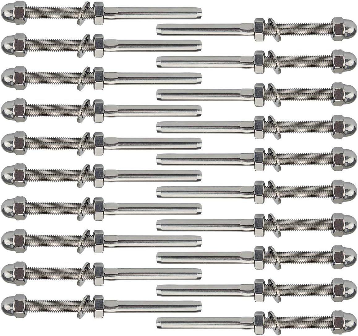 20 Pack 1/8 Cable Railing Kit T316 Stainless Steel Terminal D96570