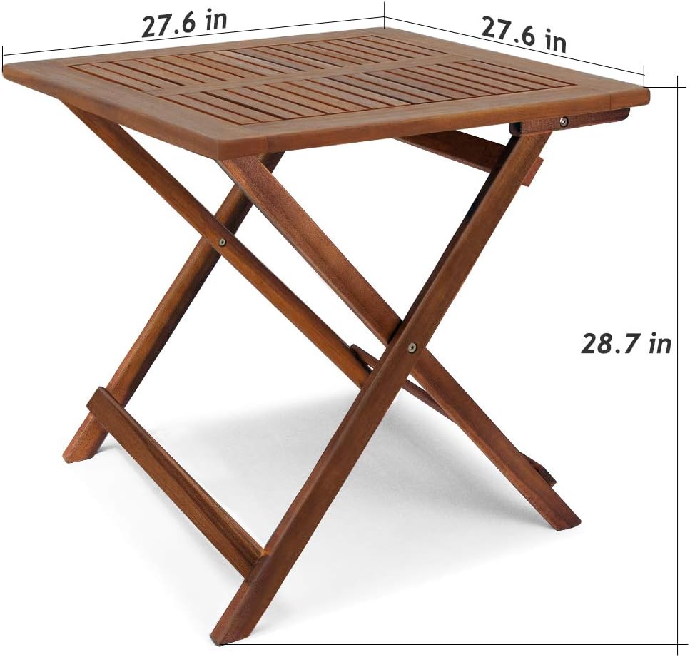 18x18 Inch Acacia Wood Folding Patio Side Table U93857