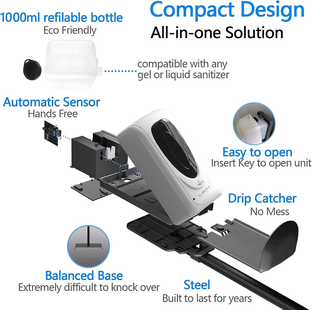 Touchless Hand Sanitizer Dispenser with Stand and 3 Nozzles U45736