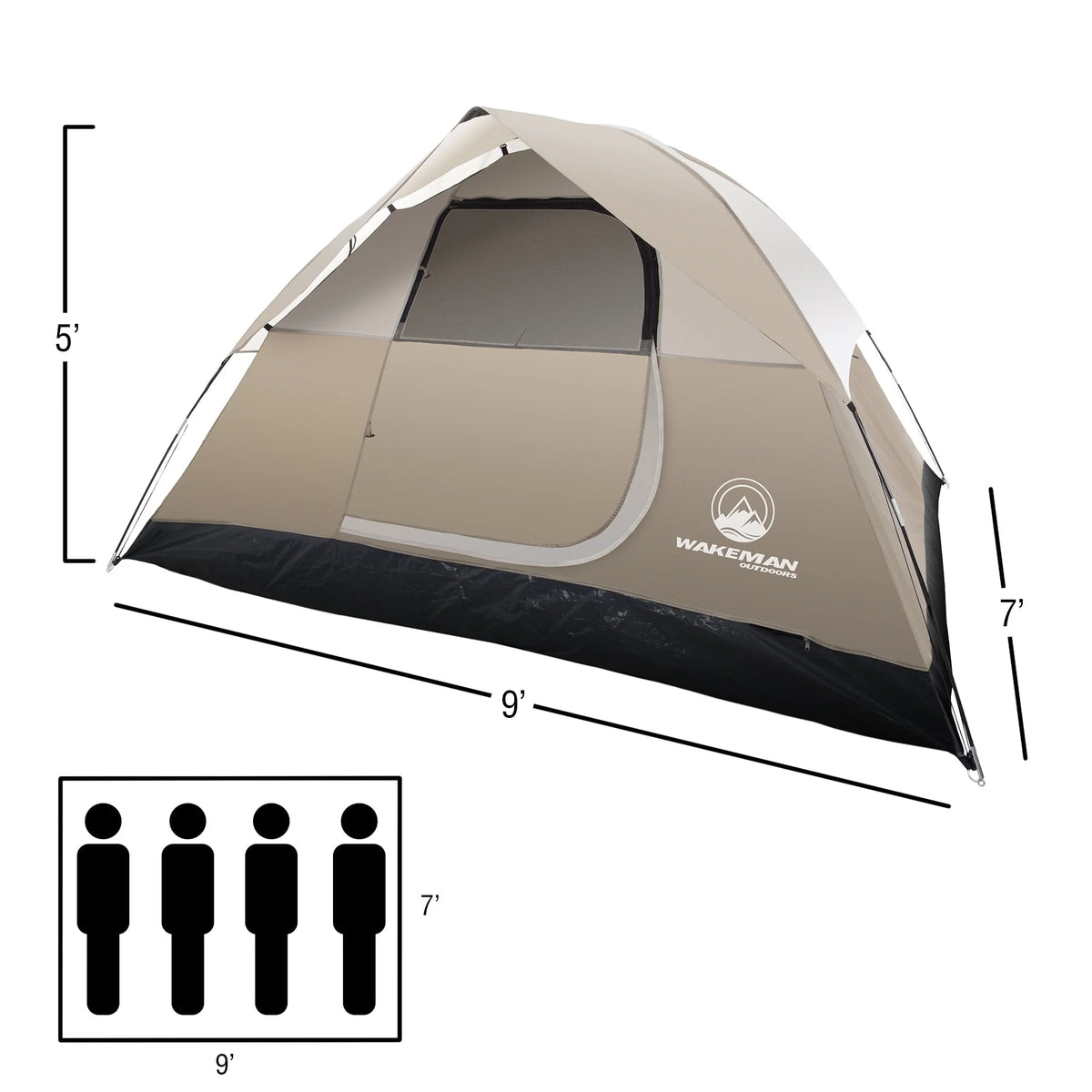 4-Person Water Resistant Dome Tent with Carry Bag X81708