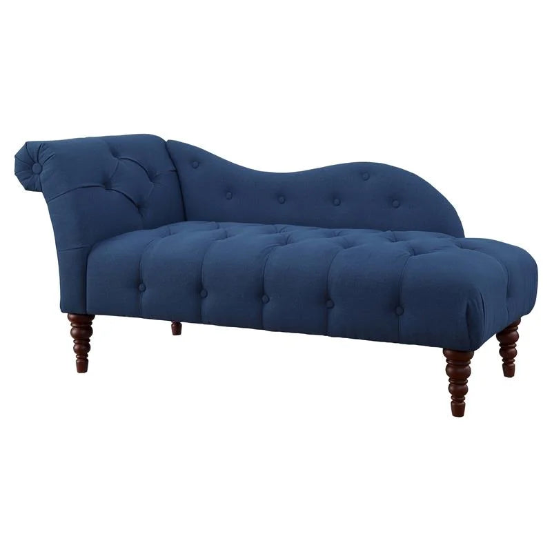 66" Tufted Fabric Chaise Lounge with Wooden Legs B748772