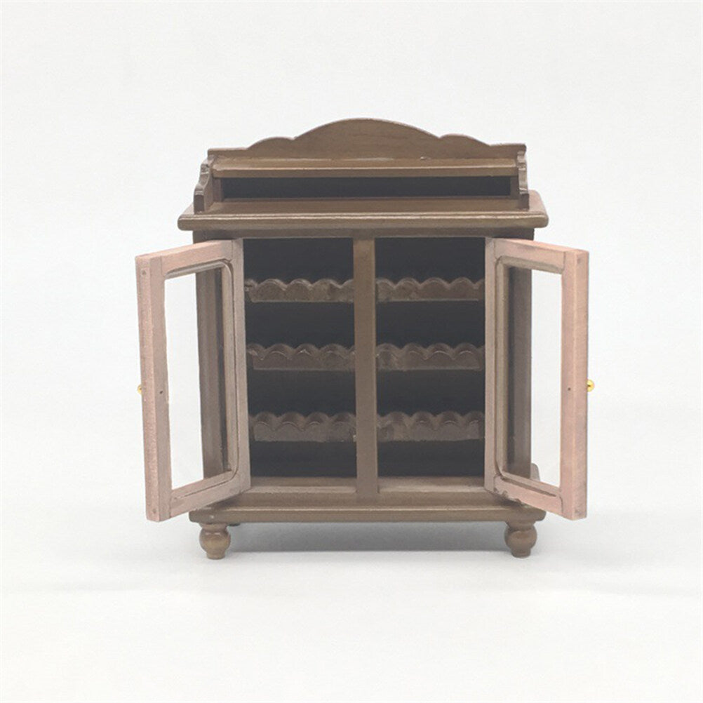 Mini Wooden Wine Cabinet Model (Walnut Color) S642043