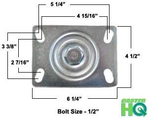 12 x 3 Heavy Duty Caster with Green Polyurethane Steel Wheel V458