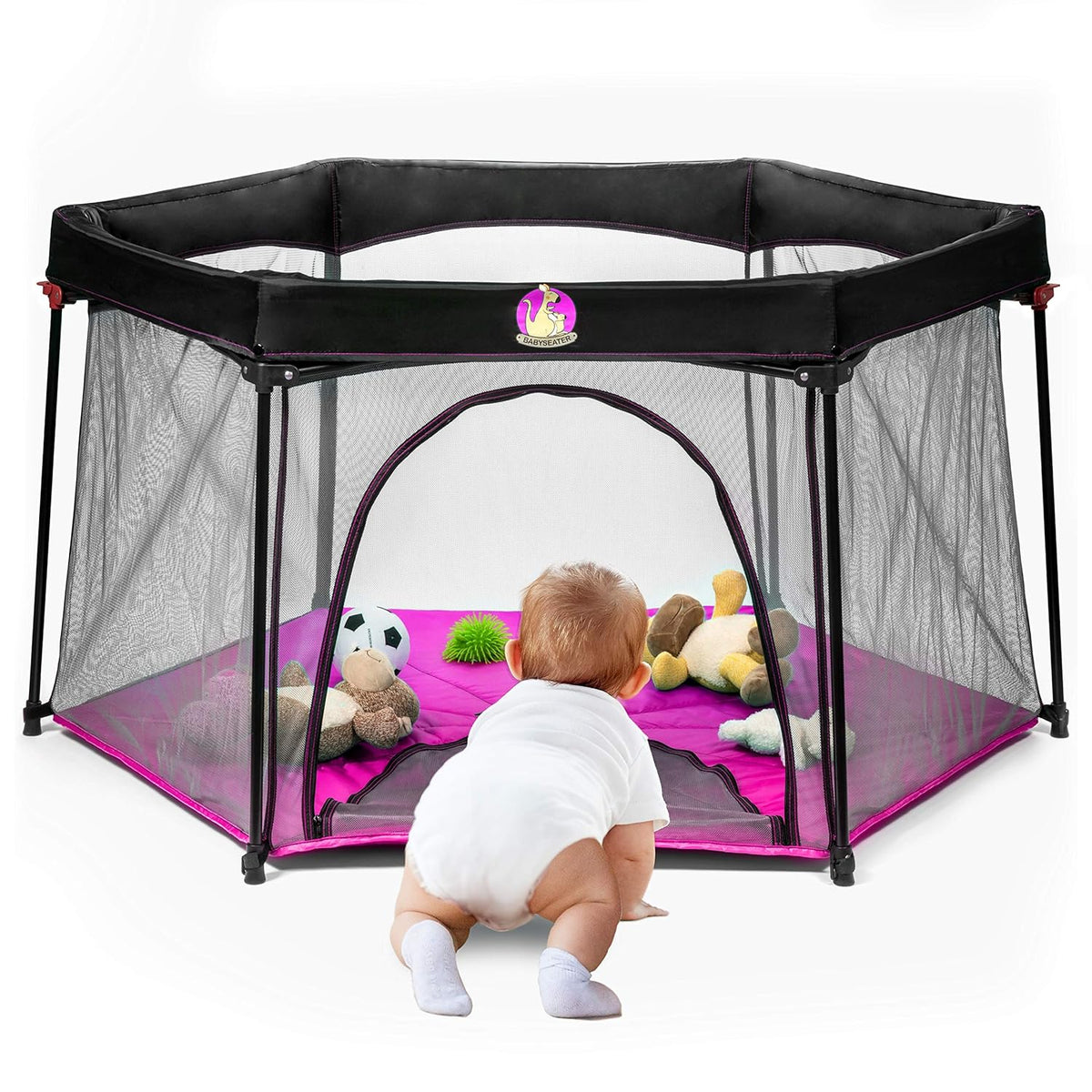 Lightweight Mesh Baby Playpen with Carrying Case (Turquoise) S6801
