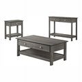 3-Piece Wood Coffee Table Set in Gray L2392