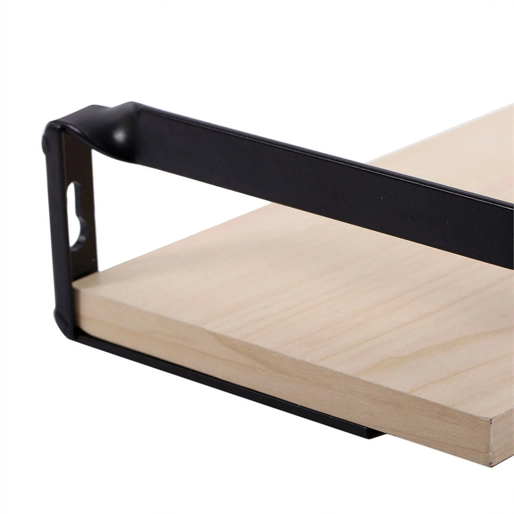 Beige Oak Floating Storage Wall Shelf B190