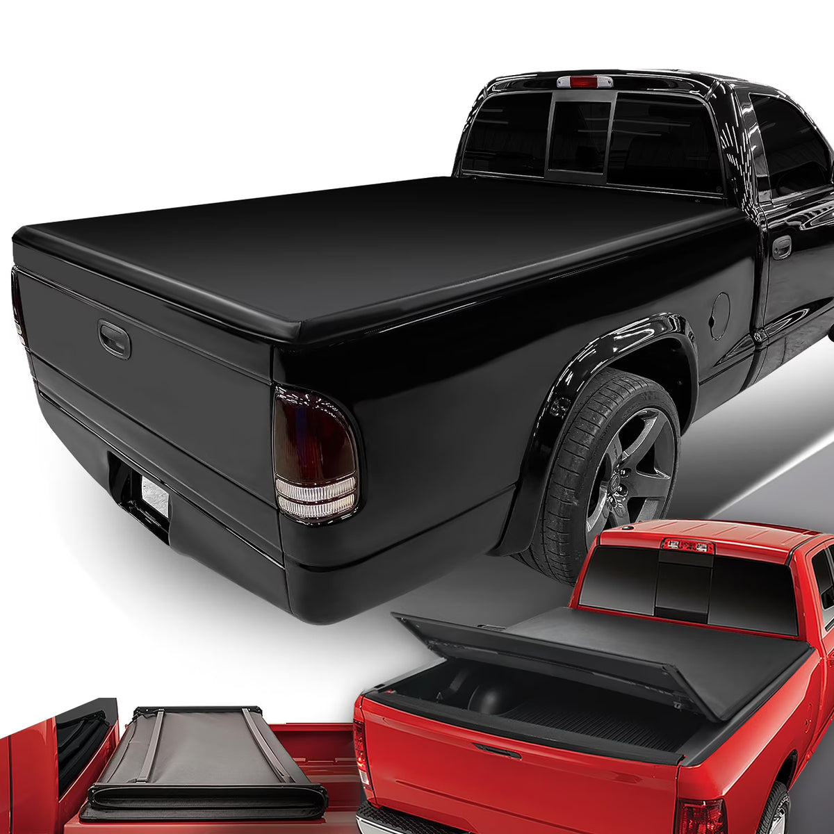 Adjustable Tri-Fold Soft Top Tonneau Cover I9282