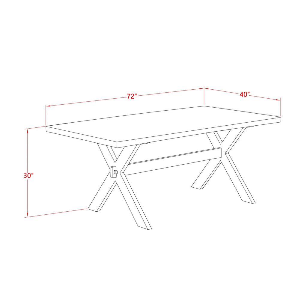 7-Piece Solid Wood Frame Dining Table Set with 6 Parson Chairs T341