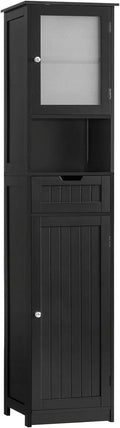 67.2" H Black Bathroom Storage Cabinet with 2 Doors & 1 Drawer Z8624