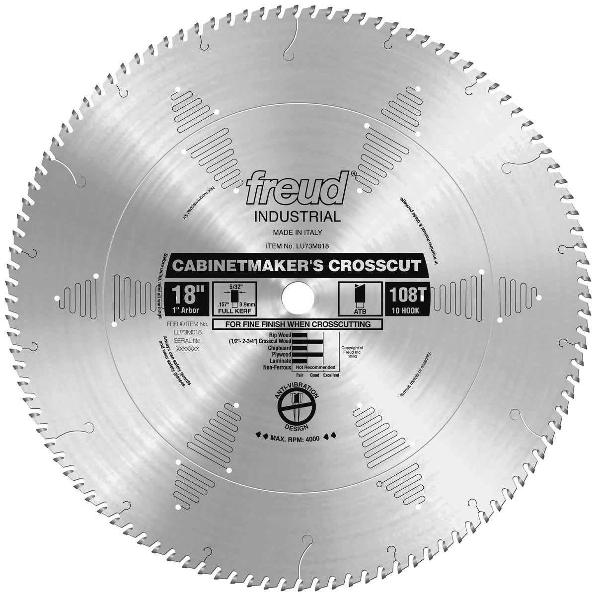 18 inch Cabinetmakers Crosscut Blade C1006