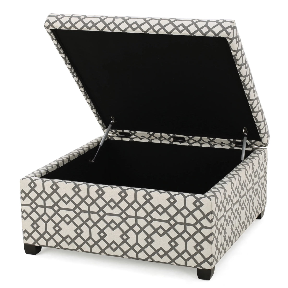 Grey Fabric Storage Ottoman E951785