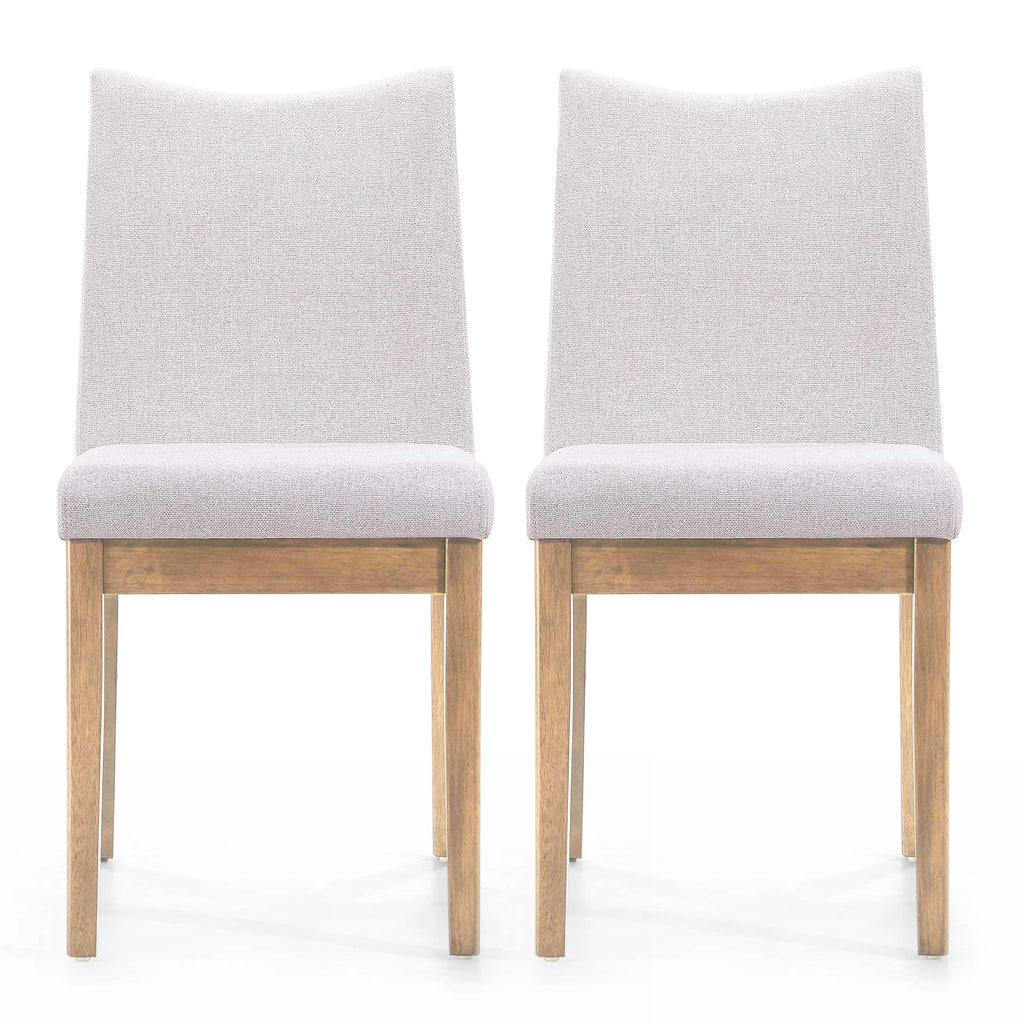 Set of 2 Light Beige Fabric Upholstered Dining Chairs A475919