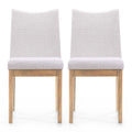 Set of 2 Light Beige Fabric Upholstered Dining Chairs A475919