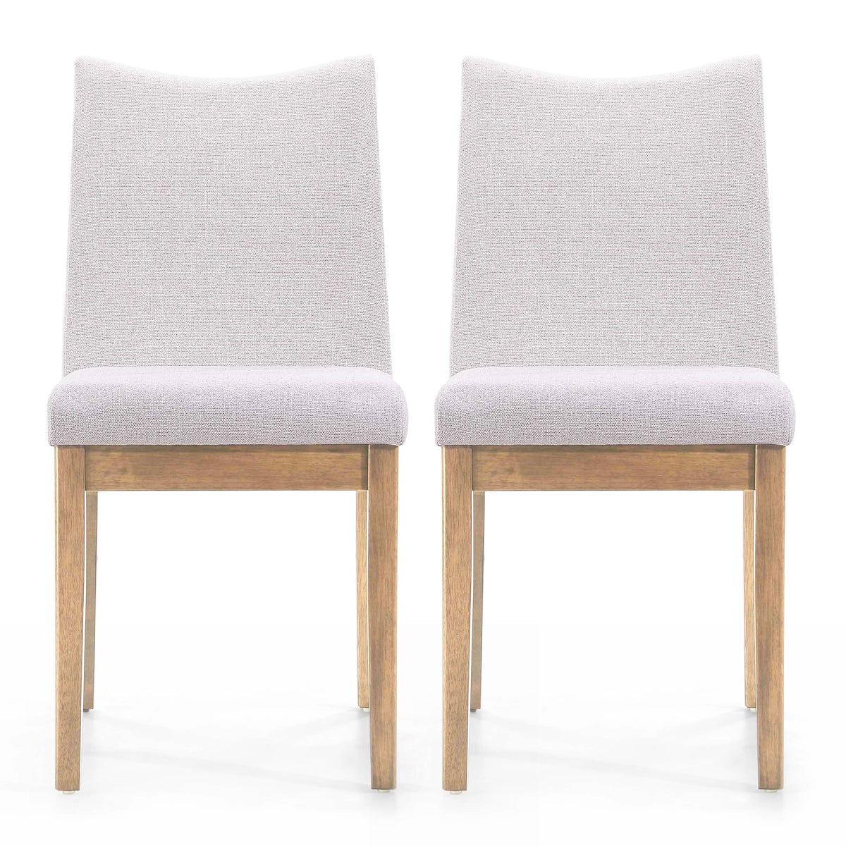 Set of 2 Light Beige Fabric Upholstered Dining Chairs A475919