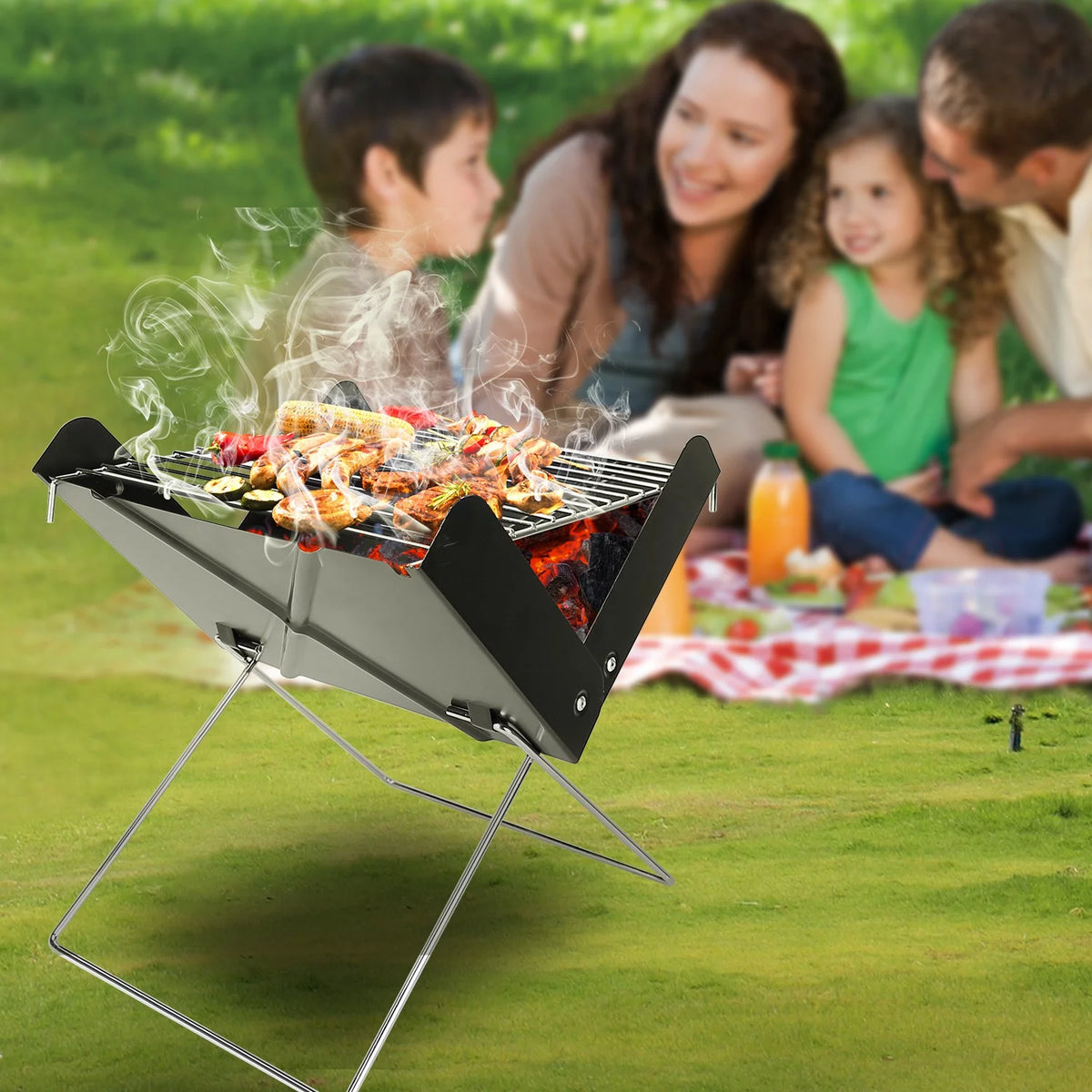 Foldable Mini Stainless Steel BBQ Grill F566155
