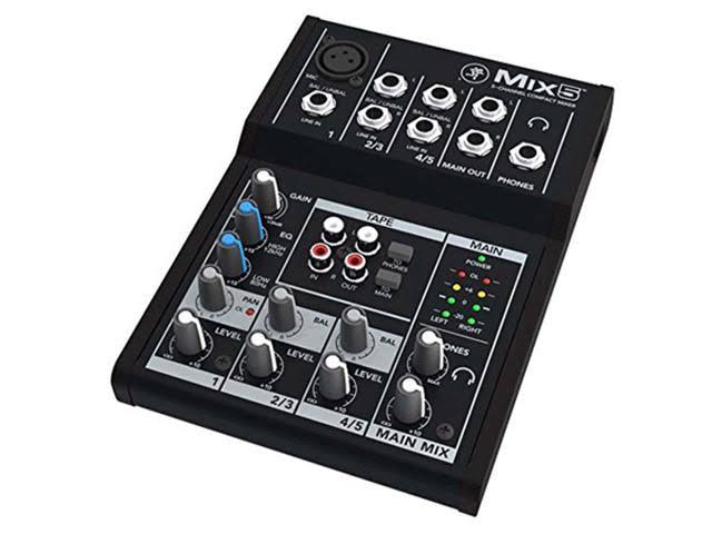 Compact 5-Channel Mixer with Cables X33089